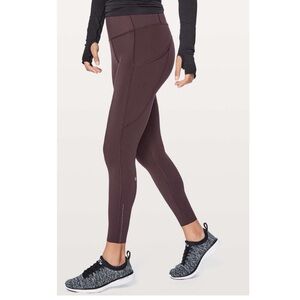 Lululemon Fast & Free leggings high rise reflective Black Cherry 4
